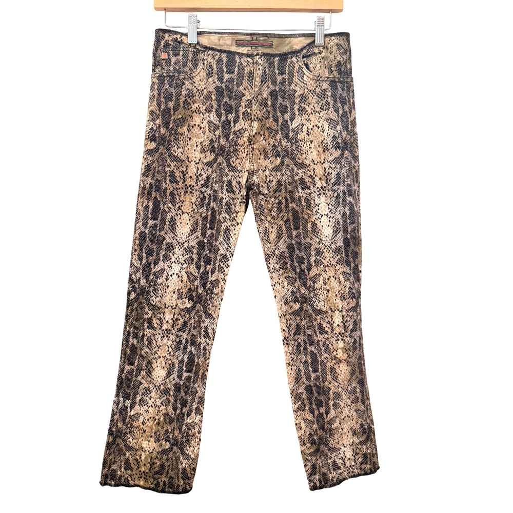 AGoldE Lotyl Low Rise Snakeskin Print Pants 27 Y2K Python Animal Print Grunge
